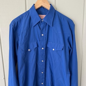 H Bar C Solid Blue Long-Sleeve Western