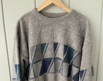 PDX by Jantzen Knit Geometric Triangle Grandpa Sweater