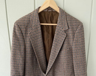 Sears Tailored Clothing Gray Houndstooth Blazer - Size 44L