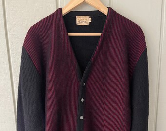 Orlon by Campus Vertical Stripe Red & Black Cardigan