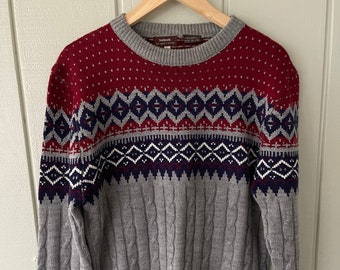 Hudson's The Men's Store Gray Fair Isle Sweater