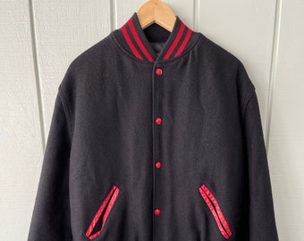 Vintage Holloway USA Red/Gray Wool Varsity Letterman Jacket Mens Size Medium NWT