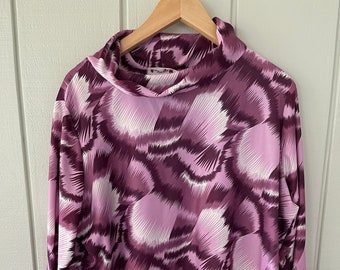 Carol Henry Purple Floral Mockneck Shirt - Women's Size 44