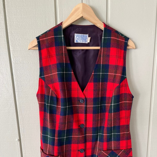 Red Plaid Vests Etsy