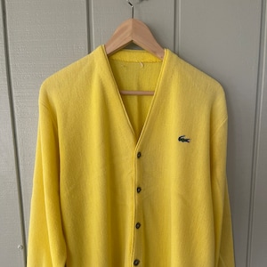 Yellow lacoste cardigan top