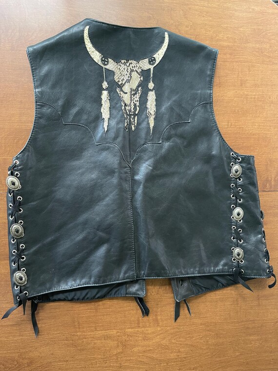 Gypsy Leather Black Western Motorcycle Size 48 Vest - Etsy Gypsy Leather Black Western Motorcycle Size 48 Vest - Etsy