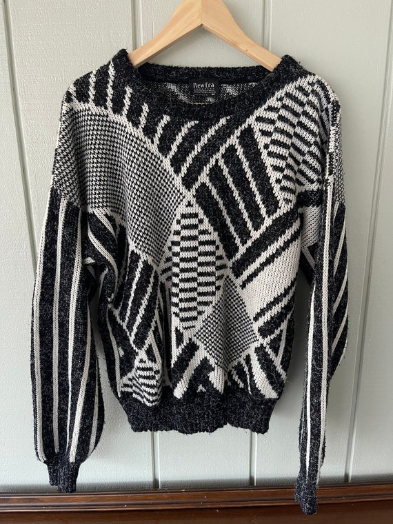 New Era 80's Abstract Geometric Pattern Sweater