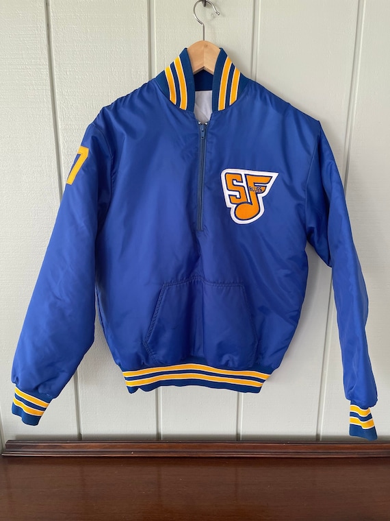 St. Louis Blues Youth Varsity Blue Satin Jacket