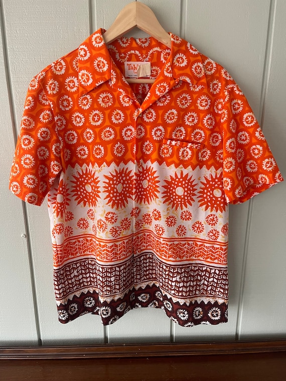 Tahiti Imports Hawaiian Loud Orange Hawaiian Shirt