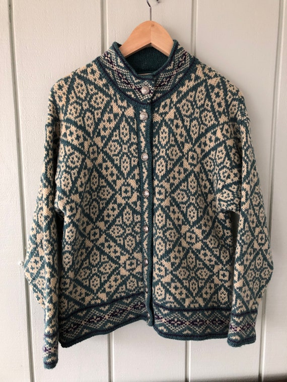 LL Bean Fair Isle Wool Mockneck Sweater
