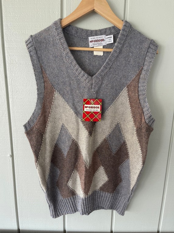 McGregor Gray Argyle Wool Blend Sweater Vest (NWT)