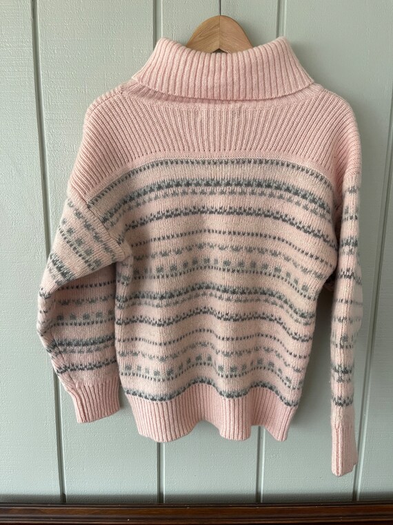 Illustrations Pink Striped Wool Turtle Neck Sweat… - image 2