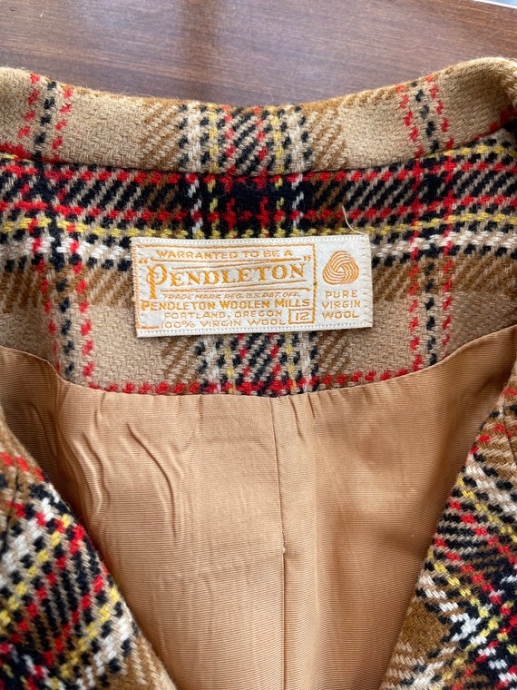 Pendleton Beige and Brown Plaid Matching Skirt Su… - image 5