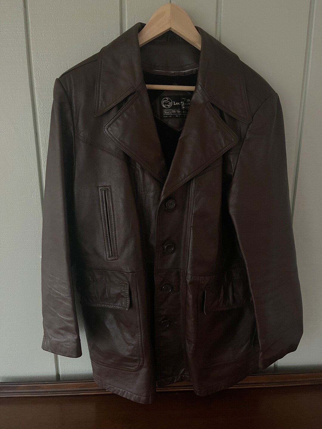 Sears the Leather Shop Dark Brown Leather Jacket Size 42 - Etsy