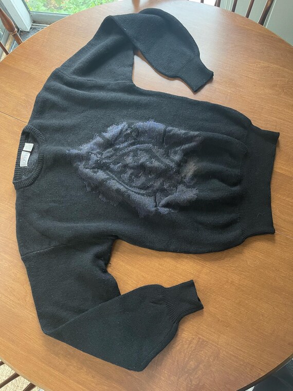 Gianfranco Ruffini Black Damask Pattern Wool Blen… - image 5