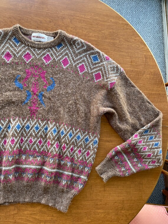 McGregor Funky Abstract Diamond Pattern Sweater - image 4