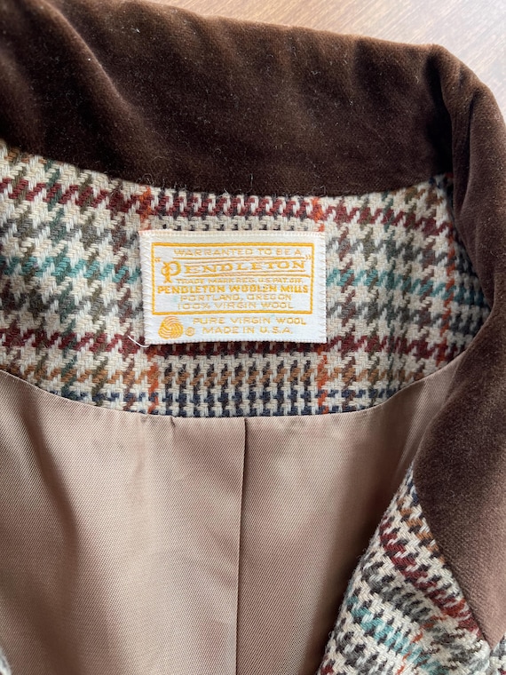 Pendleton Colorful Houndstooth Wool Blazer - image 3