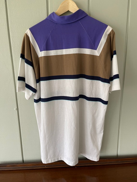 80's Jantzen Natural Touch Striped Polo - image 2