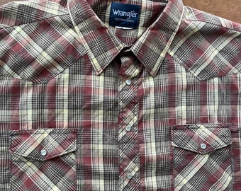 Chemise western homme Wrangler à carreaux nacrés