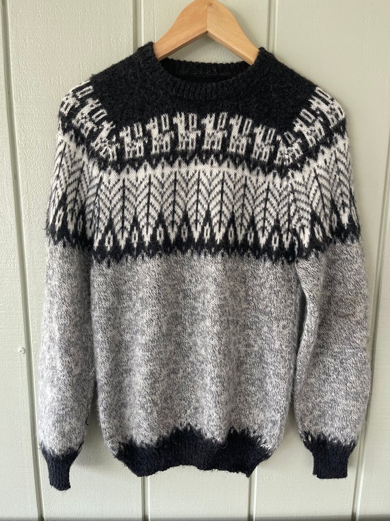 Gray Fair Isle Alpaca Sweater