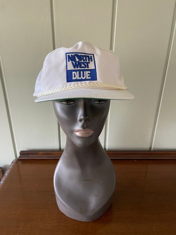 North West Blue White Hat with Adjustable Leather 