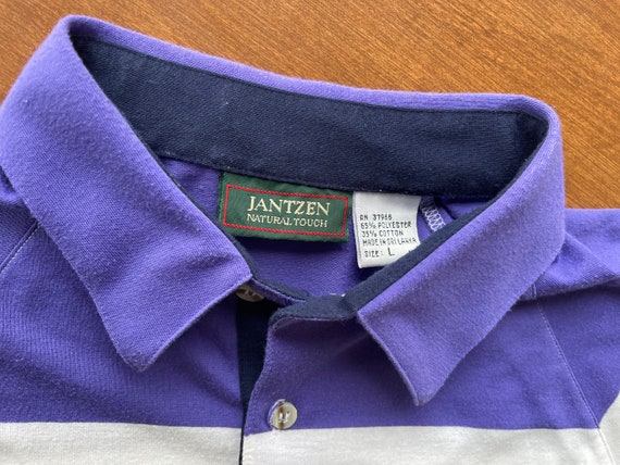80's Jantzen Natural Touch Striped Polo - image 3