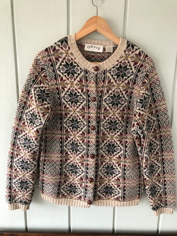Orvis Argyle Wool Cardigan