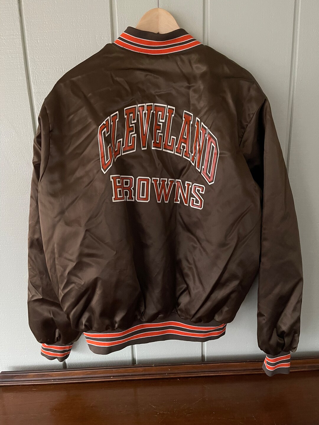 Cleveland Browns NFL Satin Bomber Jacket by Chalk Line Etsy