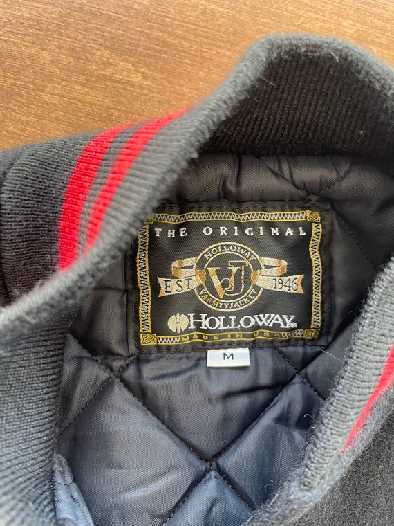 Holloway Plain Black Varsity/Letterman Jacket - image 3