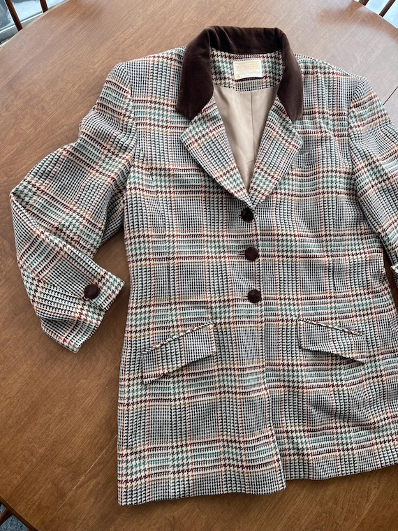 Pendleton Colorful Houndstooth Wool Blazer - image 5
