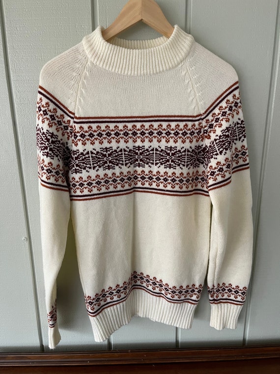 Kingsport 70's Fair Isle Nordic Mockneck Sweater