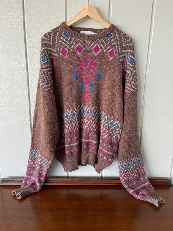 McGregor Funky Abstract Diamond Pattern Sweater - image 1