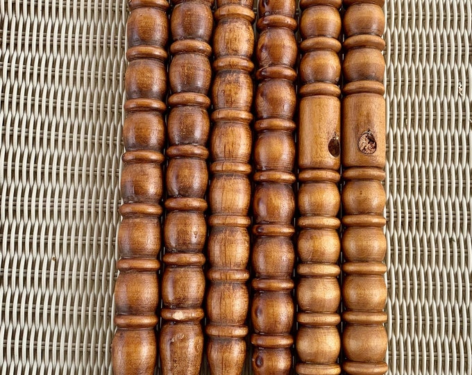 Lot of 6 Vintage Ornate Pine Wood Spindles/dowels Furniture Chair Parts