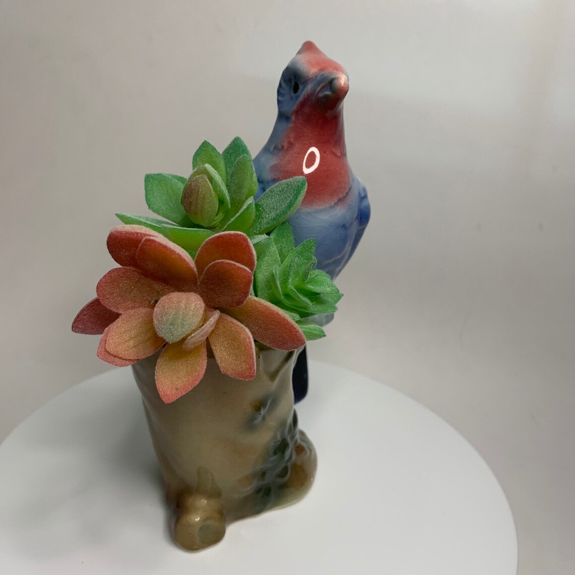 Vintage Royal Copley Colorful Ceramic Bird Planter Vase Etsy