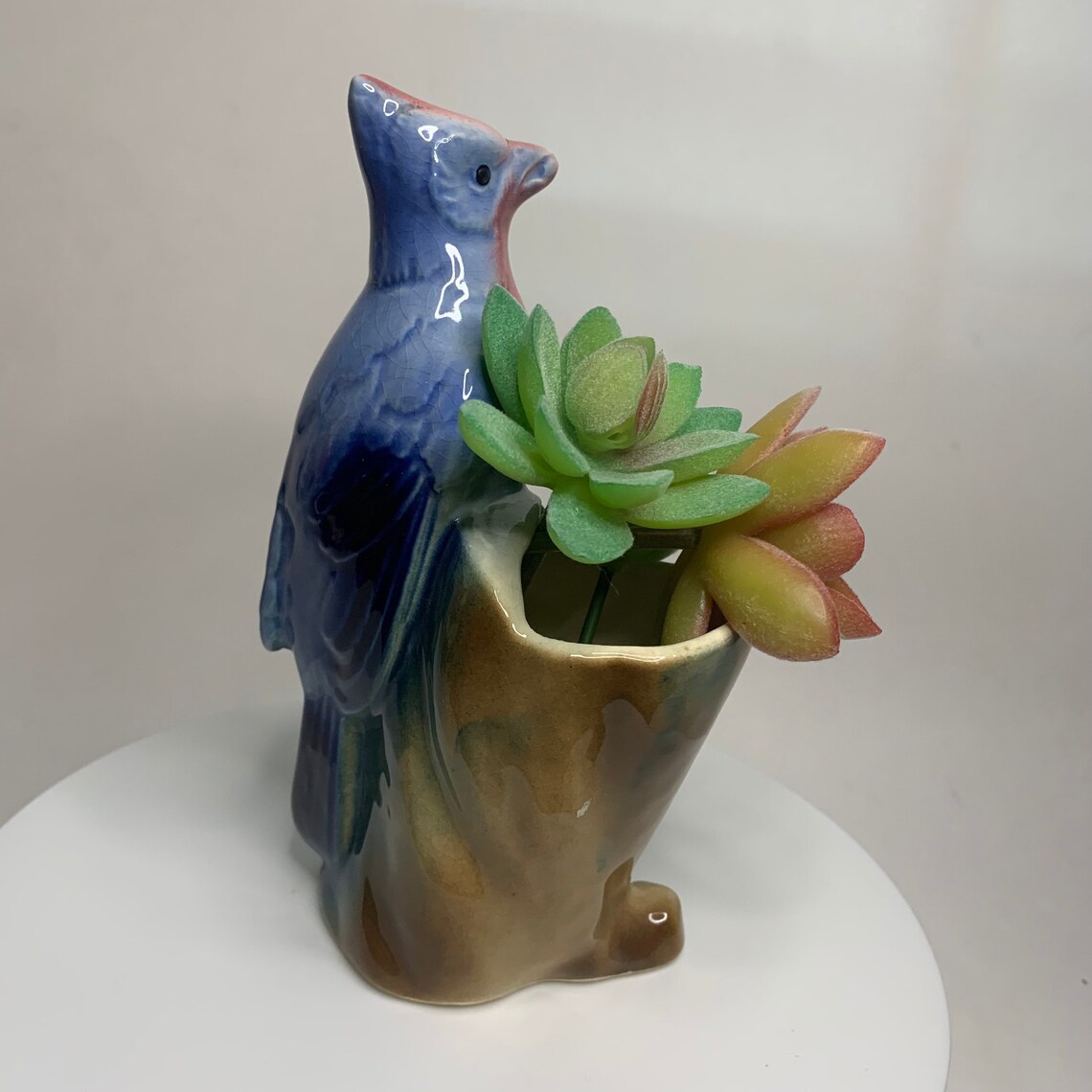 Vintage Royal Copley Colorful Ceramic Bird Planter Vase Etsy