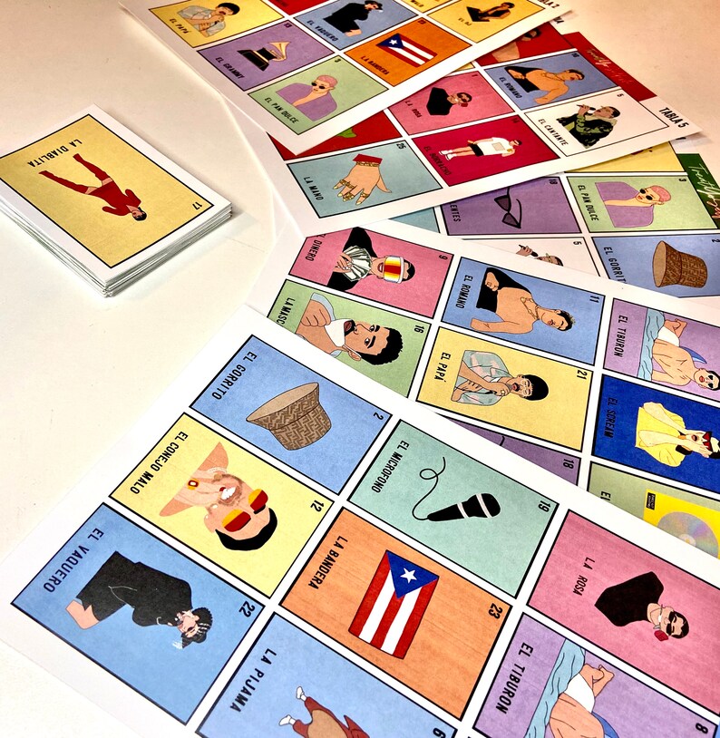 Download Bad Bunny LoterÃa Mexican Board Games Bingo Loteria | Etsy