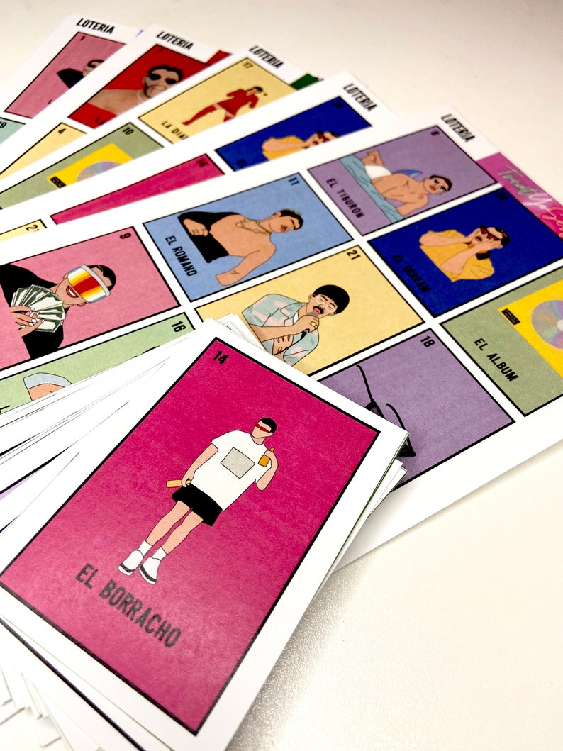 Download Bad Bunny LoterÃa Mexican Board Games Bingo Loteria | Etsy