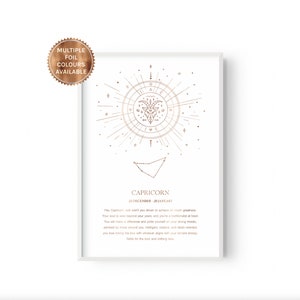 Graphique D Astrologie De Capricorne Diagramme De Signe Etsy