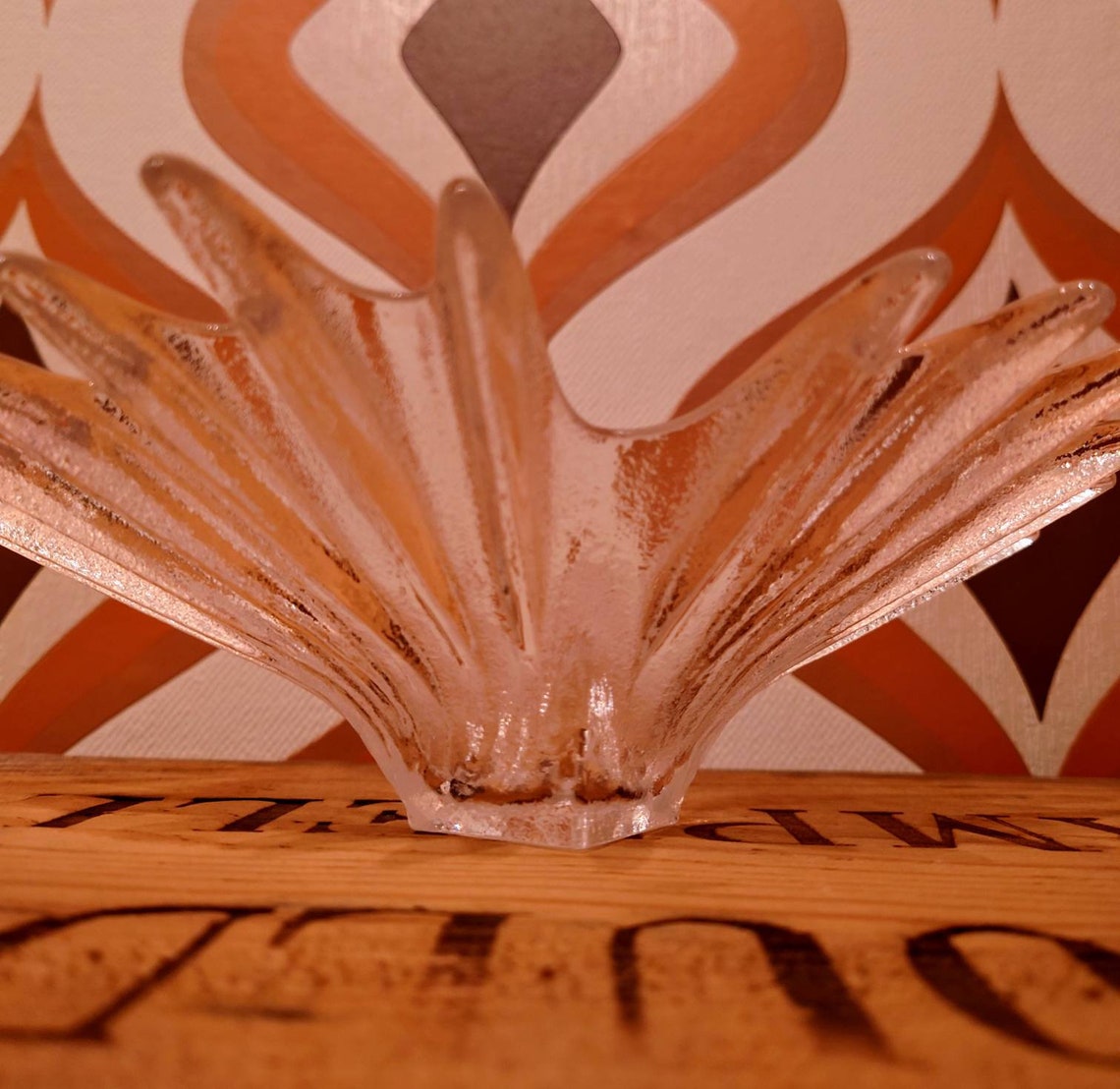 Vintage Dartington Crystal Palm Dish Designed by Anita Harris. Etsy UK