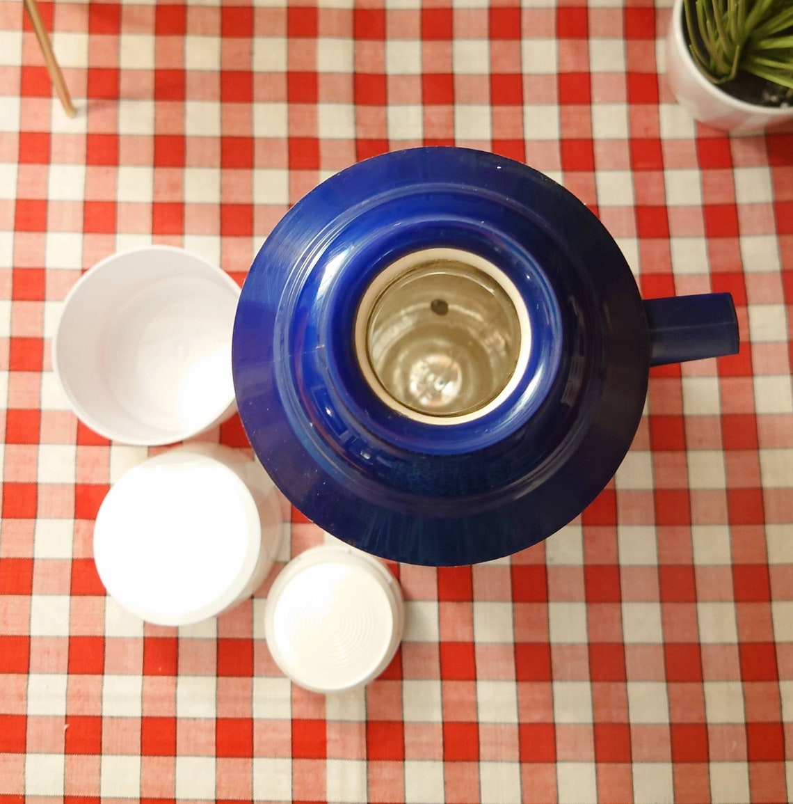 Vintage Navy Blue THERMOS Vogue Flask. Made in England. 2 Etsy New