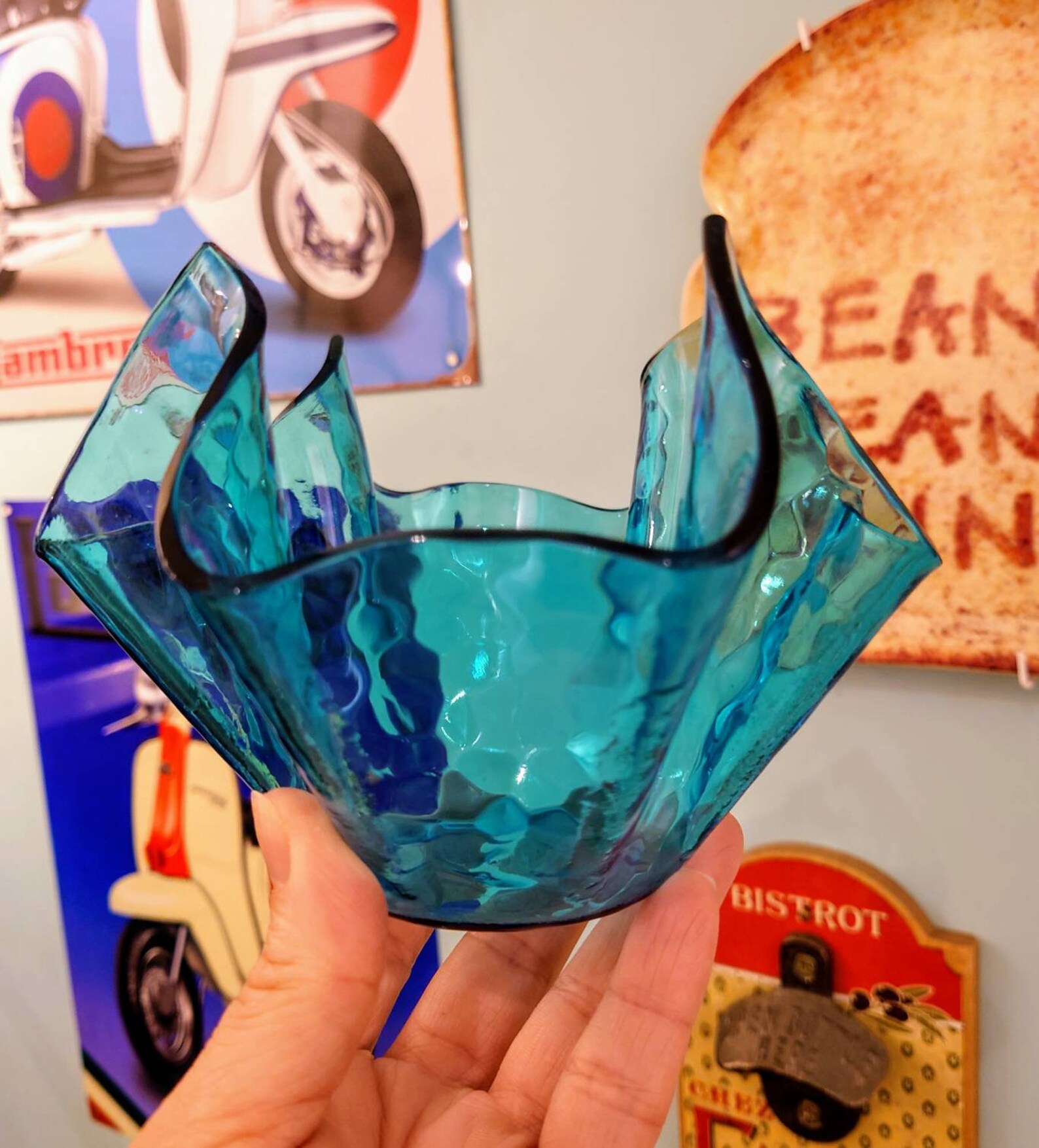 Vintage Chance glass handkerchief vases. 7 left. Made in Etsy