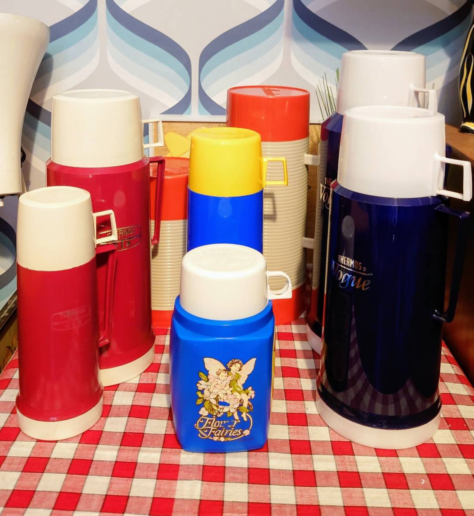 Vintage Navy Blue THERMOS Vogue Flask. Made in England. 2 Etsy New