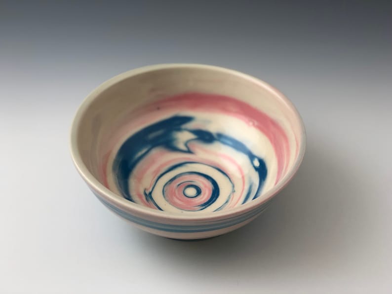 Blue and Pink Swirl Bowl