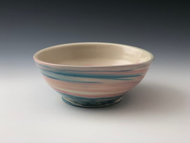 Blue and Pink Swirl Bowl
