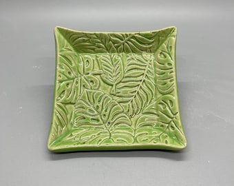 Tropical Leaves Ring Dish