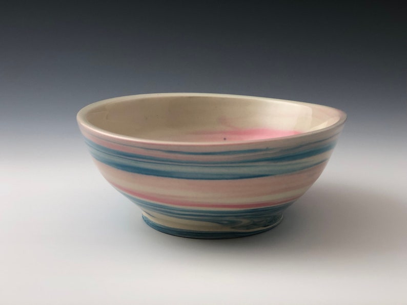 Blue and Pink Swirl Bowl