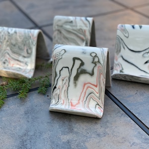 Peach & Gray Swirl Phone Stand
