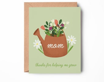 Thanks for Helping Me Grow | Mother's Day 2024 | Blank A2 With Kraft Envelope