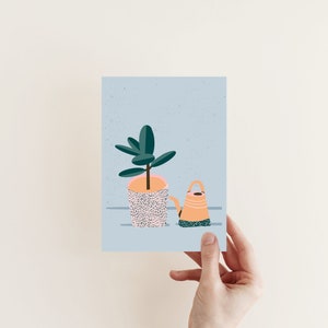 Rubber Tree Plant Print Cute Plant Parent Art 5x7 or 8x10 Gifts for planty friends, partners, or family image 2