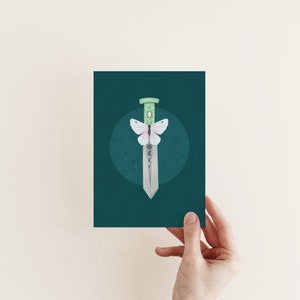 Moth Sword Print Wall art for office, bedroom, and more image 2